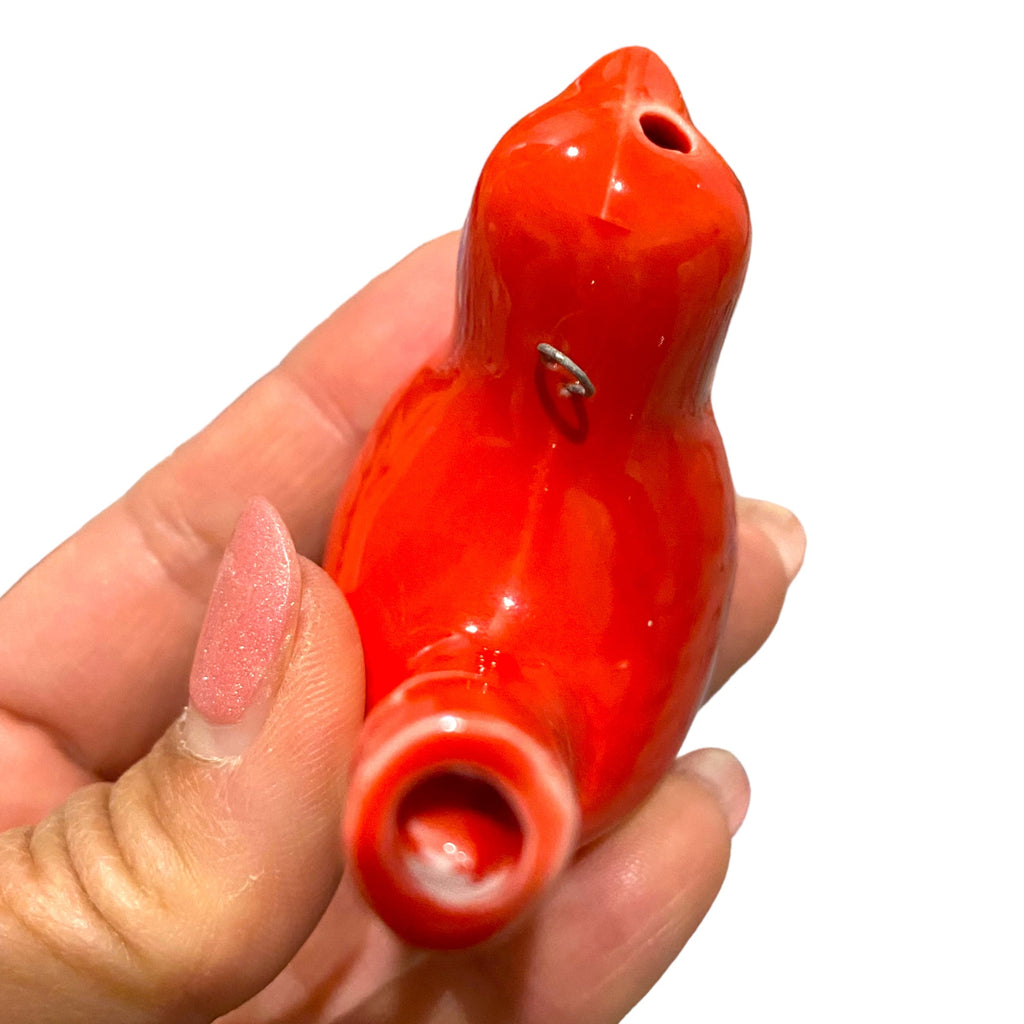 Ceramic Water Whistle Wind Instrument Red Bird Music Frog Co