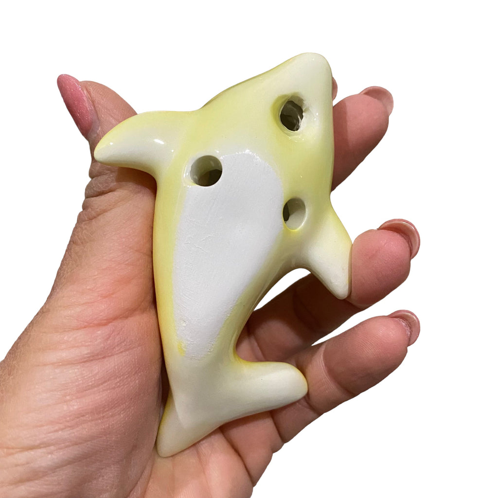 Happy Ceramic Dolphin Ocarina Yellow Music Frog Co