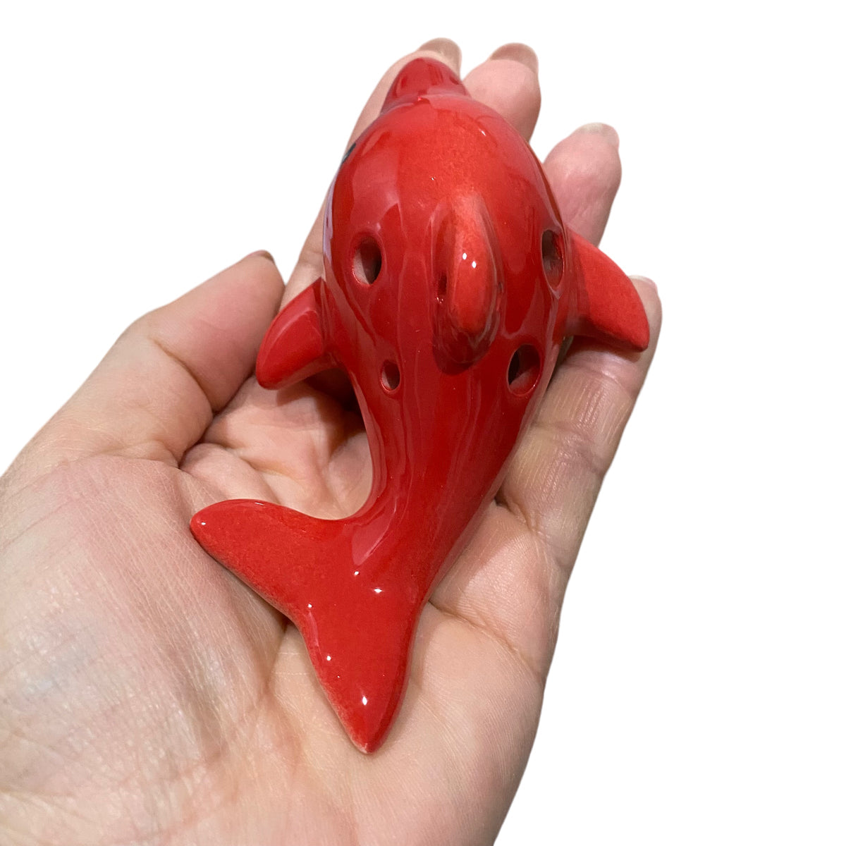 Happy Ceramic Dolphin Ocarina Red Music Frog Co