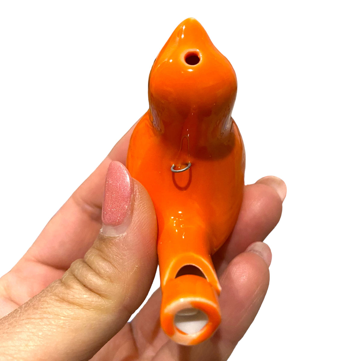 Ceramic Water Whistle Wind Instrument Orange Bird Music Frog Co