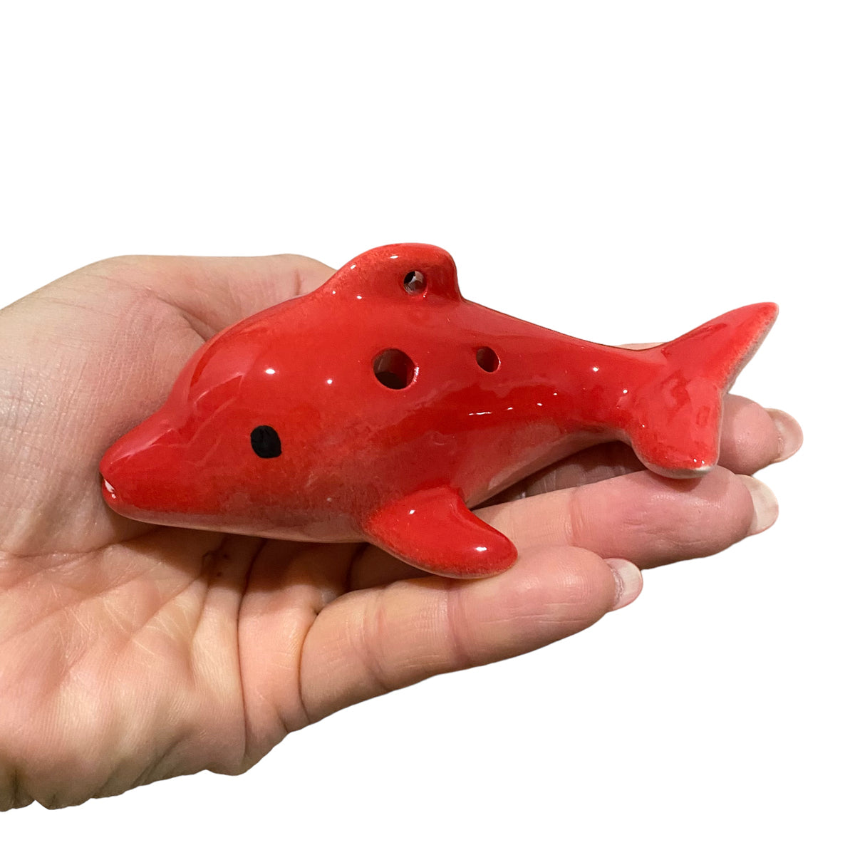 Happy Ceramic Dolphin Ocarina Red Music Frog Co