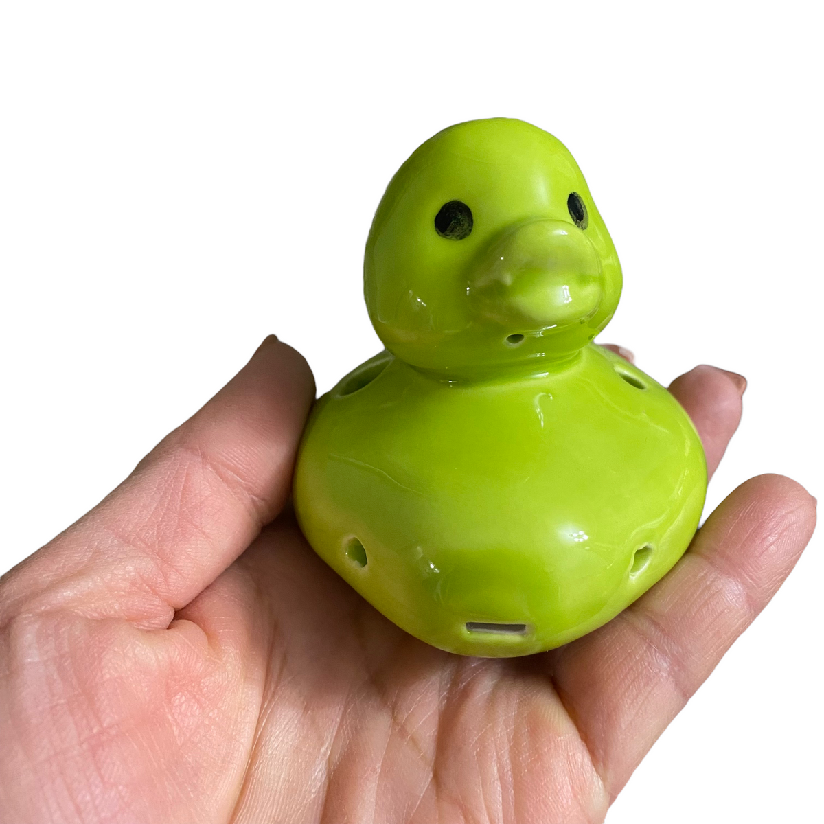 Ceramic Duck Ocarina Green Music Frog Co