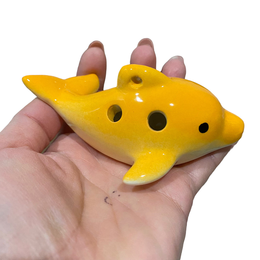 Happy Ceramic Dolphin Ocarina Orange Music Frog Co