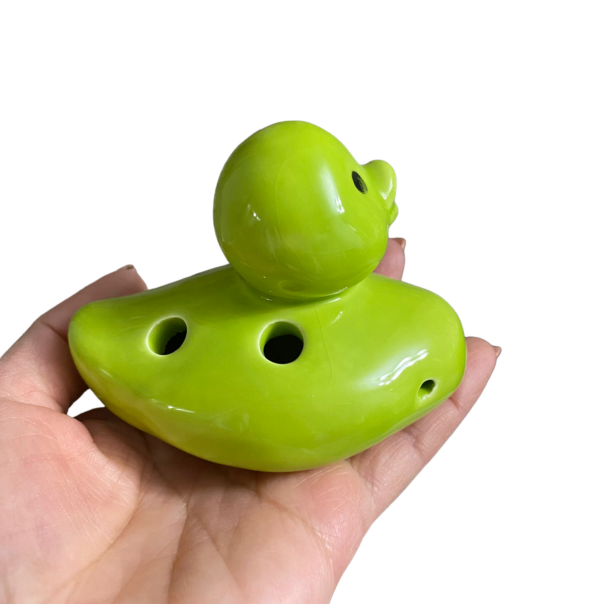 Ceramic Duck Ocarina Green Music Frog Co