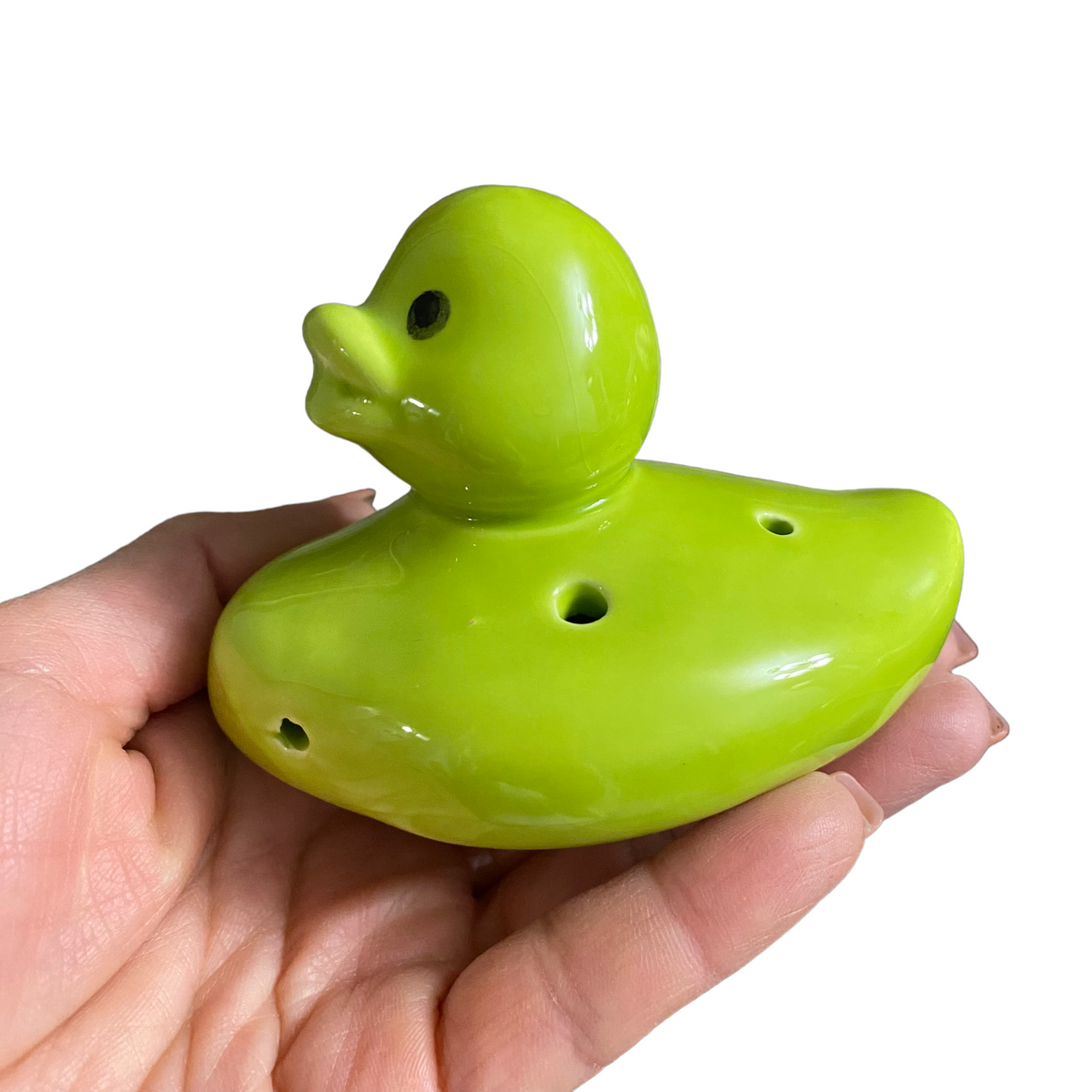 Ceramic Duck Ocarina Green Music Frog Co