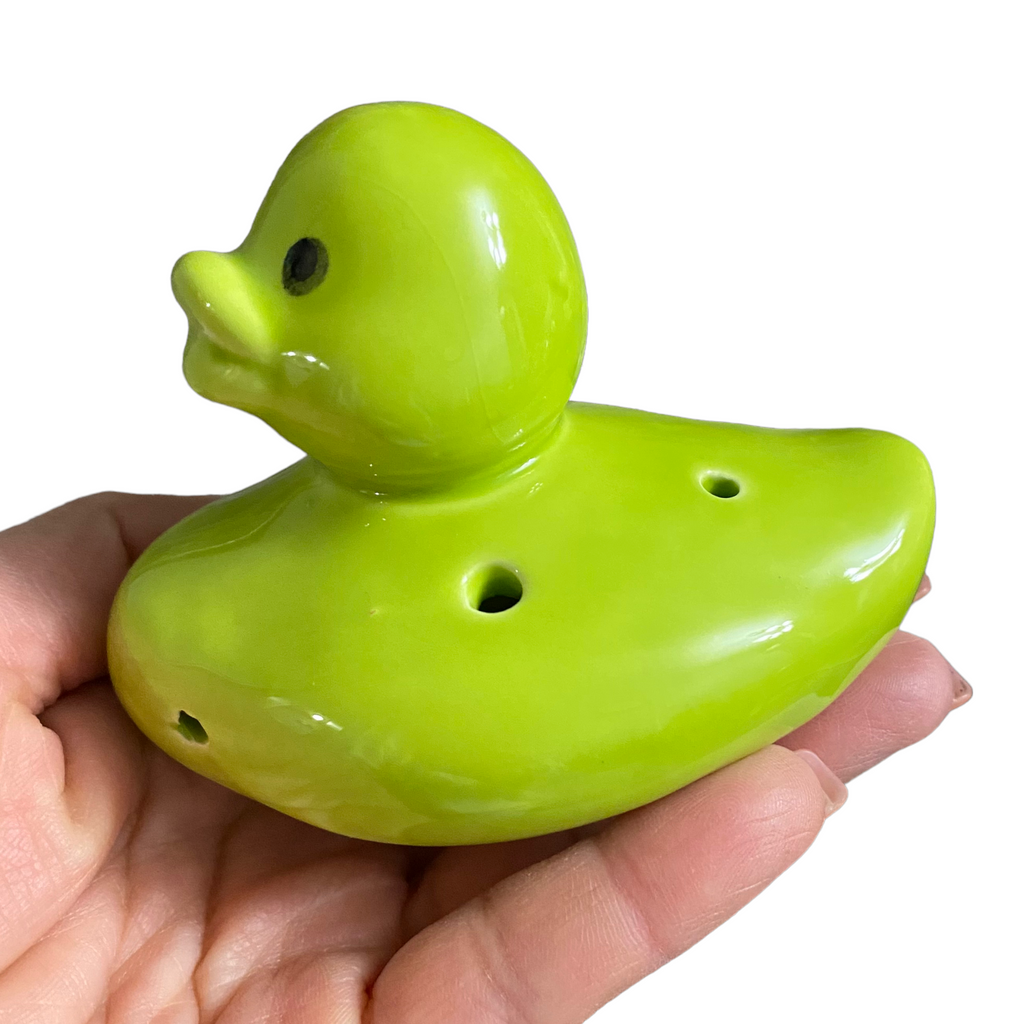 Ceramic Duck Ocarina Green Music Frog Co