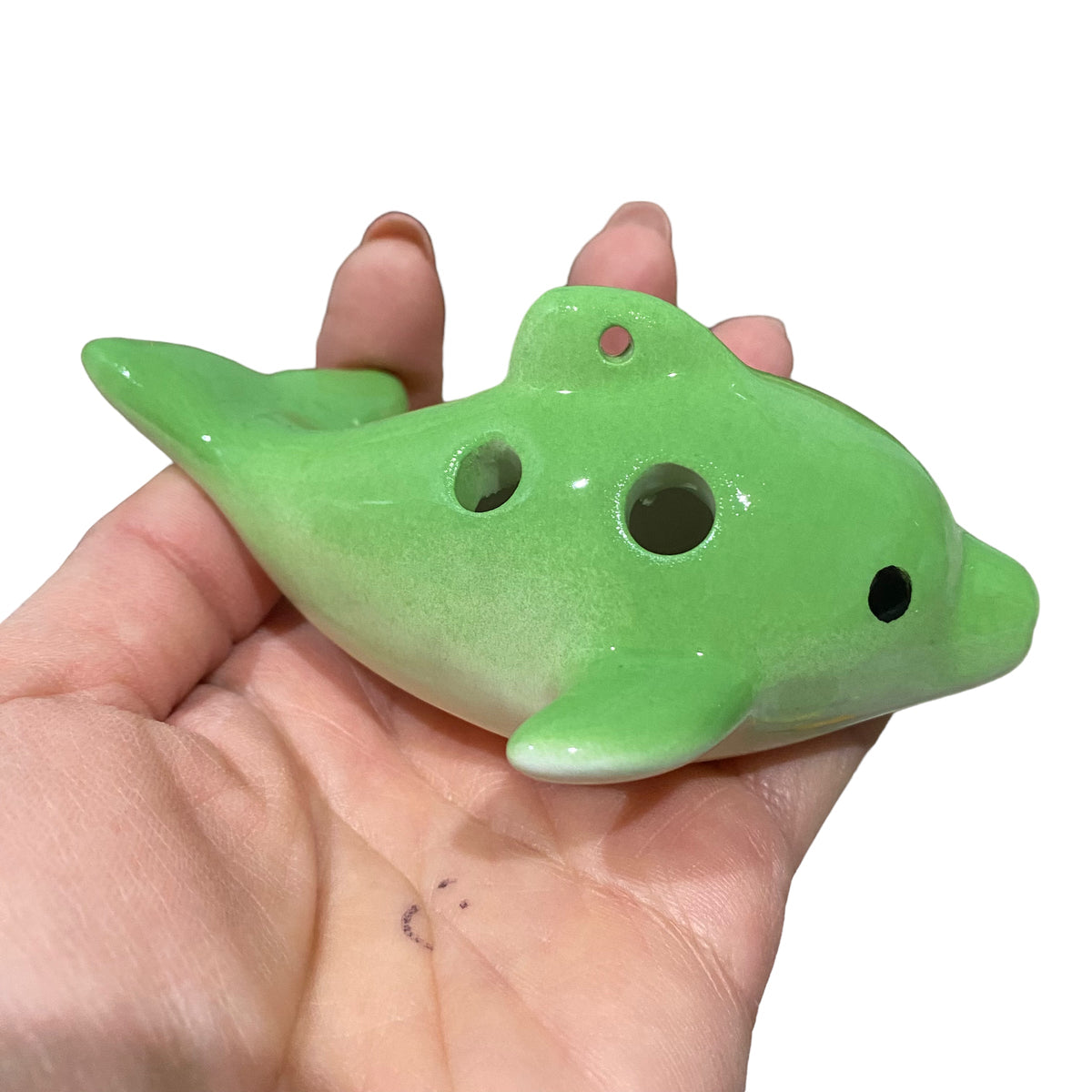 Happy Ceramic Dolphin Ocarina Green Music Frog Co