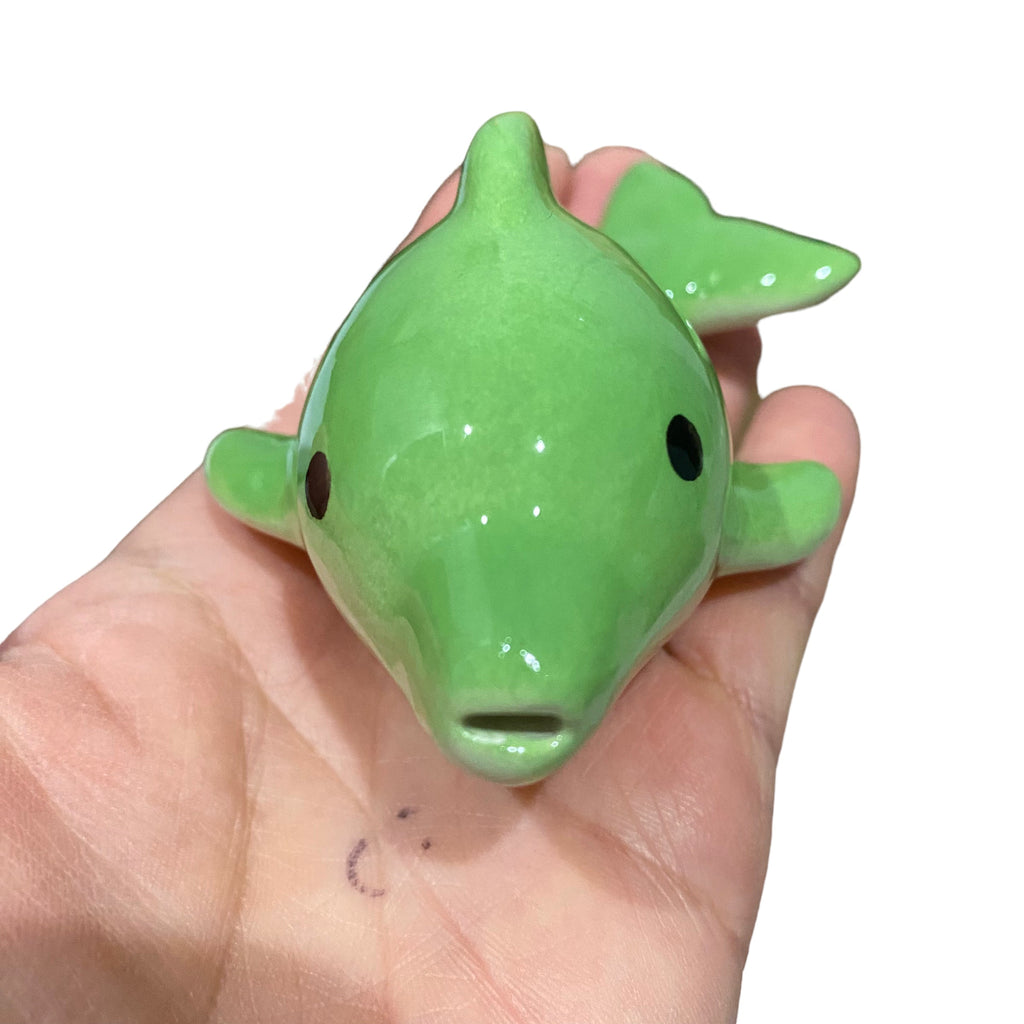 Happy Ceramic Dolphin Ocarina Green Music Frog Co