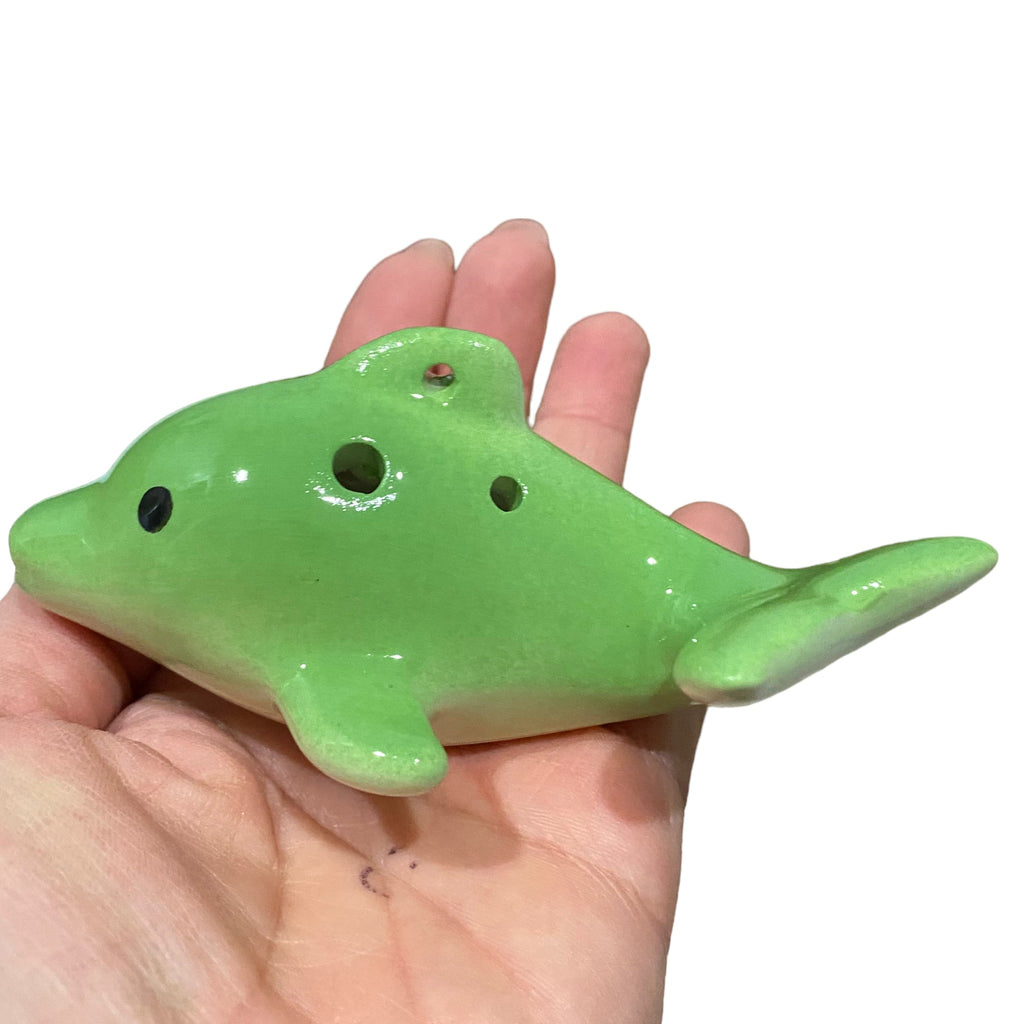 Happy Ceramic Dolphin Ocarina Green Music Frog Co