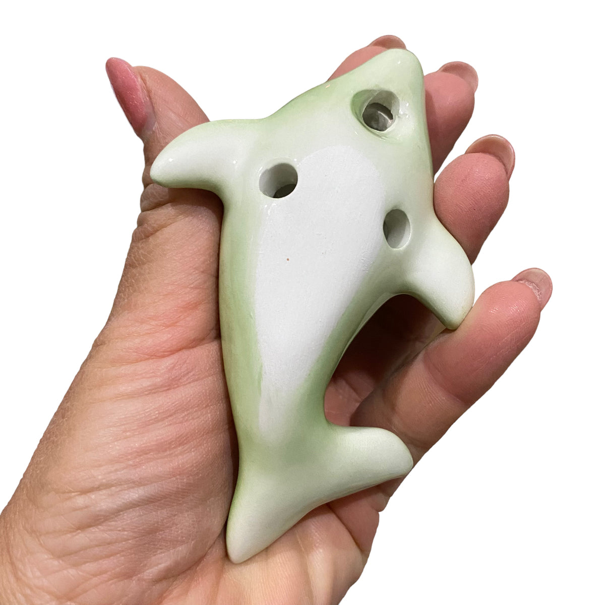 Happy Ceramic Dolphin Ocarina Green Music Frog Co