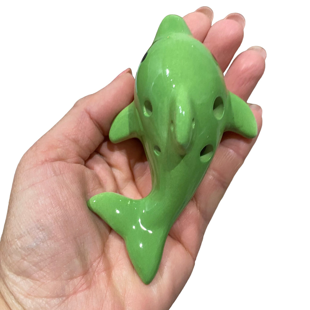 Happy Ceramic Dolphin Ocarina Green Music Frog Co