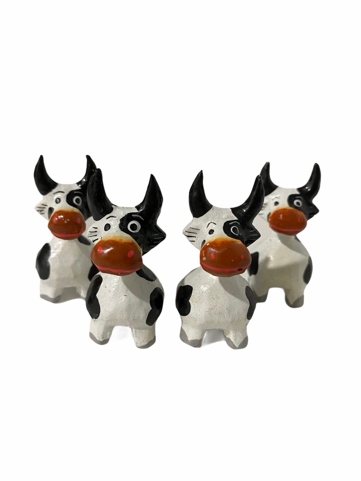 Mini Wooden Cow Figurine Music Frog Co