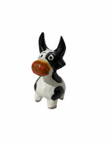 Mini Wooden Cow Figurine Music Frog Co