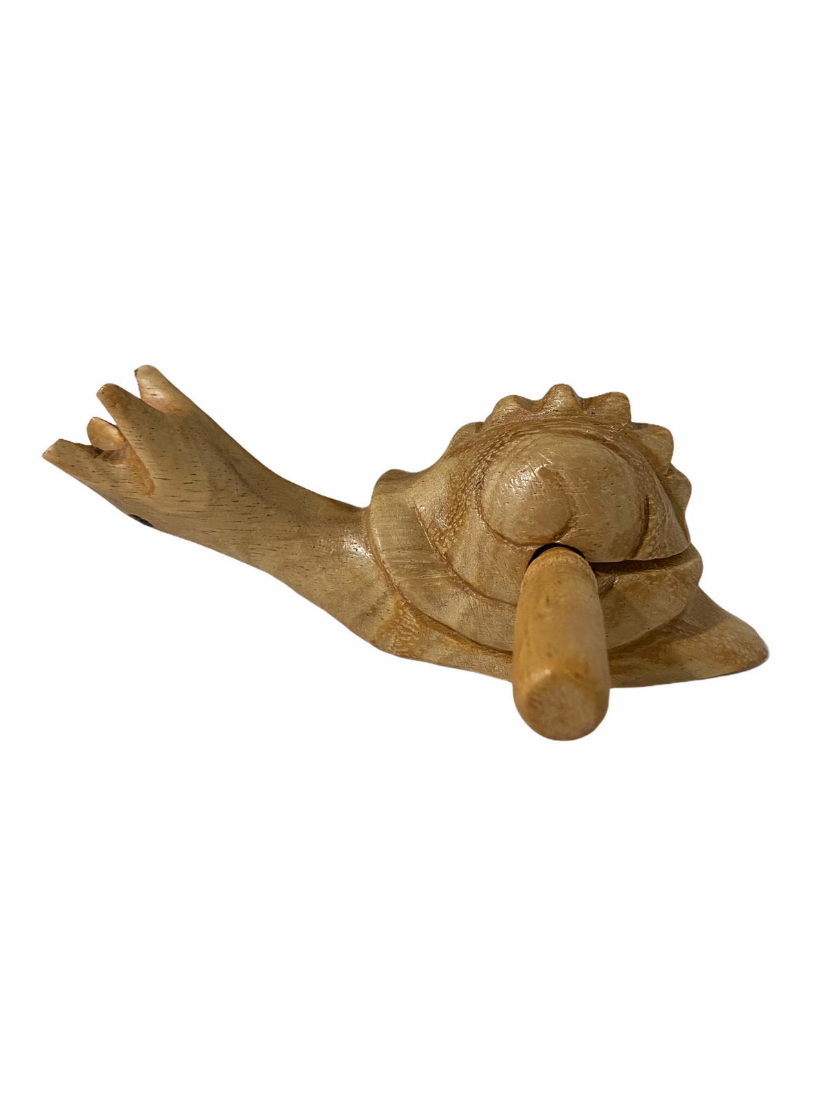Dark Stained Wooden Musical Snail Percussion Instrument Music Frog Co