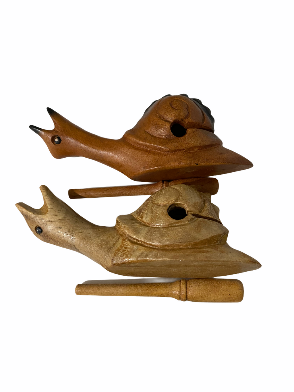 Dark Stained Wooden Musical Snail Percussion Instrument Music Frog Co