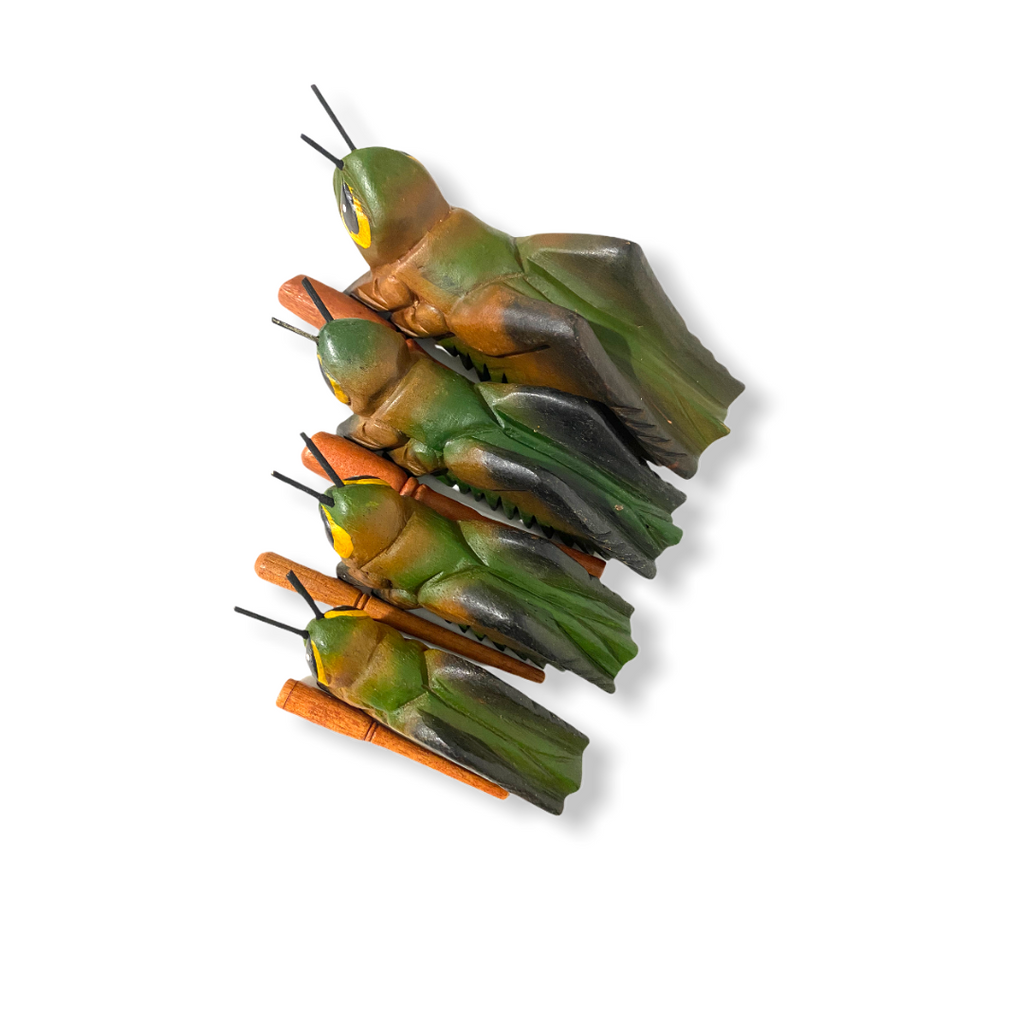 3" Painted Wooden Musical Cricket Percussion Instrument Music Frog Co