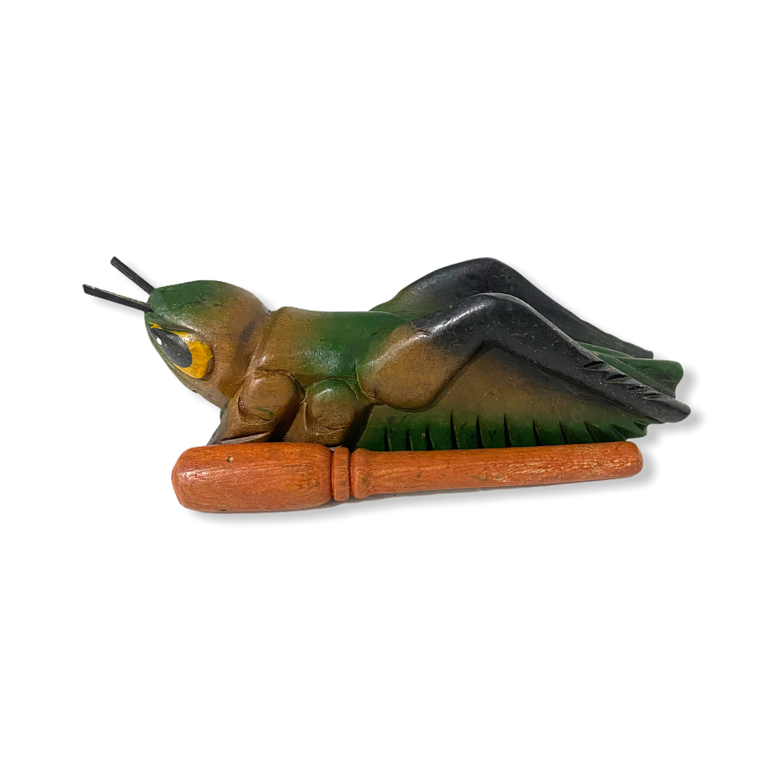 5" Painted Wooden Musical Cricket Percussion Instrument Music Frog Co