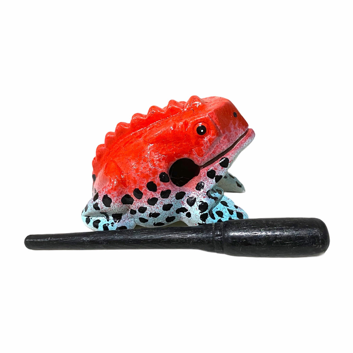 1.5" Wooden Musical Frog - Red Dart Design (Percussion Instrument) Music Frog Co