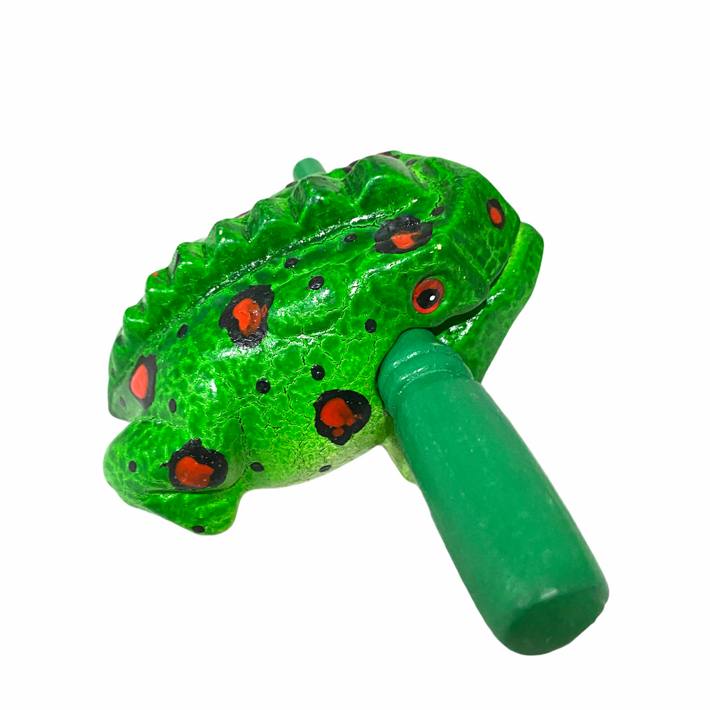 3" Wooden Musical Frog - Fire Design (Percussion Instrument) Music Frog Co