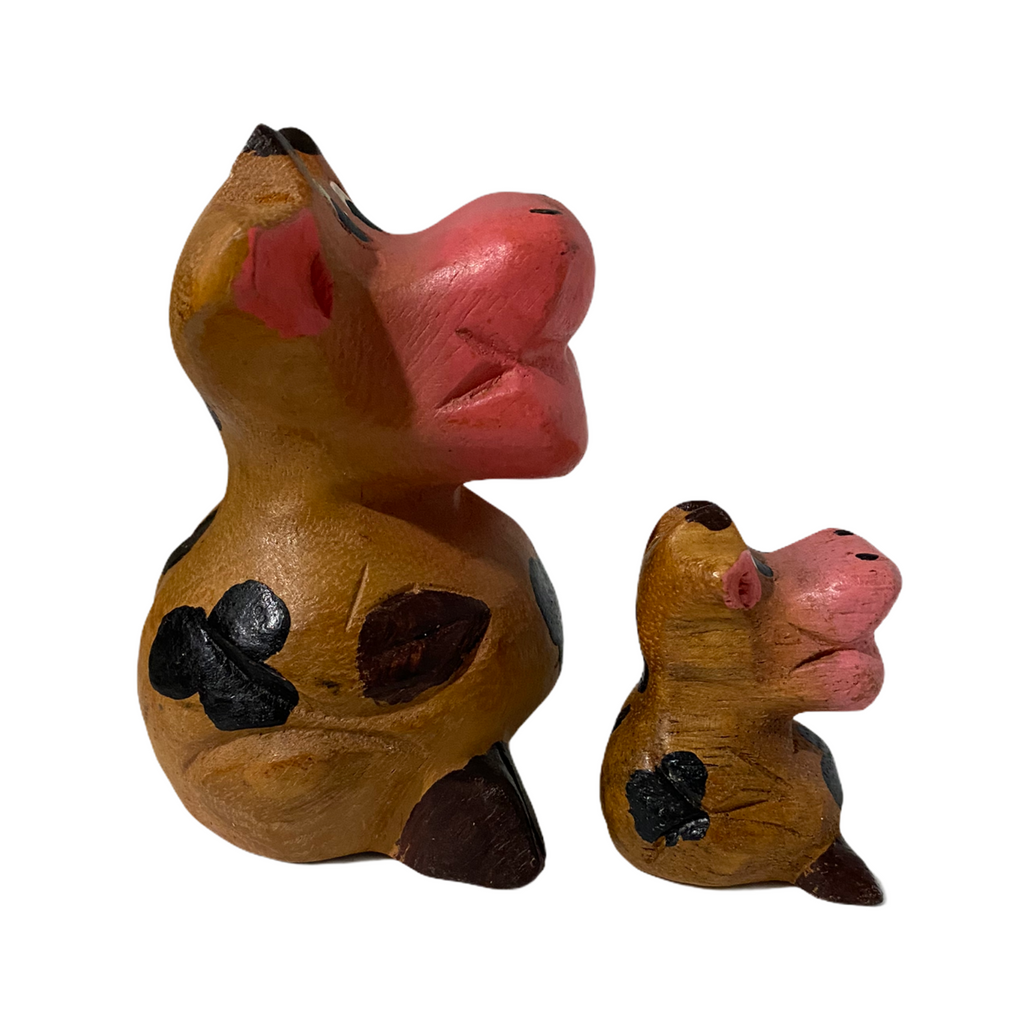 Painted Wooden Musical Whistle Cartoon Cow Percussion Instrument Music Frog Co