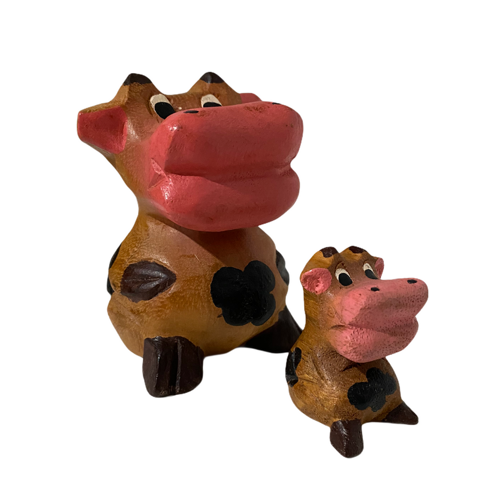 Painted Wooden Musical Whistle Cartoon Cow Percussion Instrument Music Frog Co