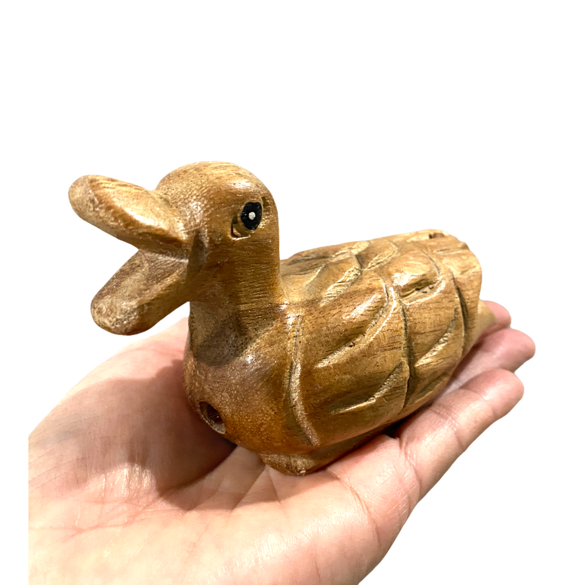 Wooden Musical Whistle Duck Noise Maker Percussion Figurine Music Frog Co