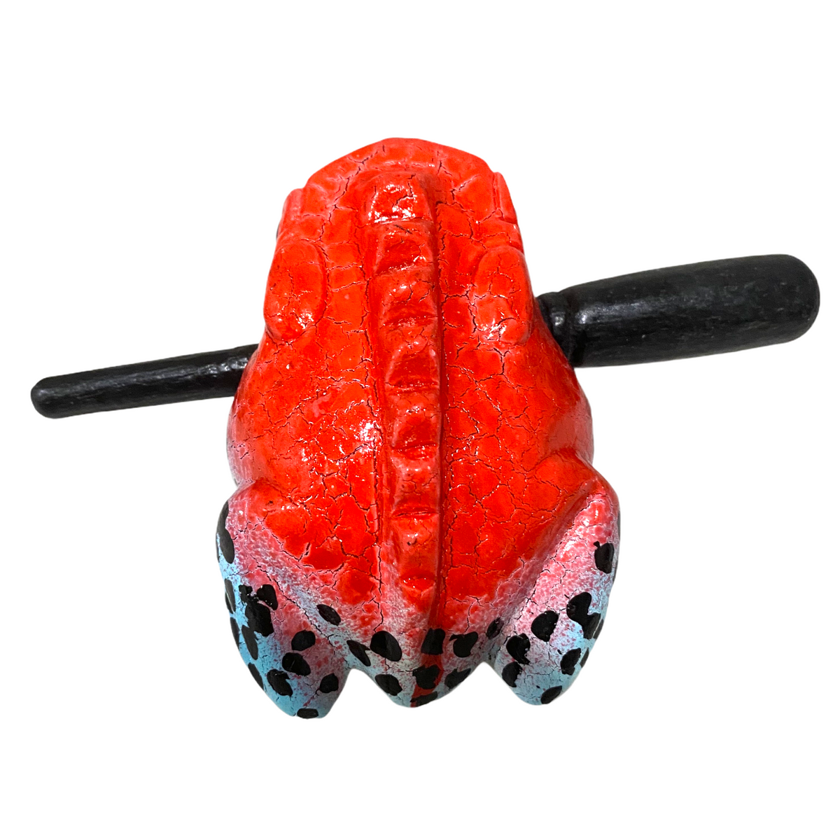 3" Wooden Musical Frog - Red Dart Design (Percussion Instrument) Music Frog Co
