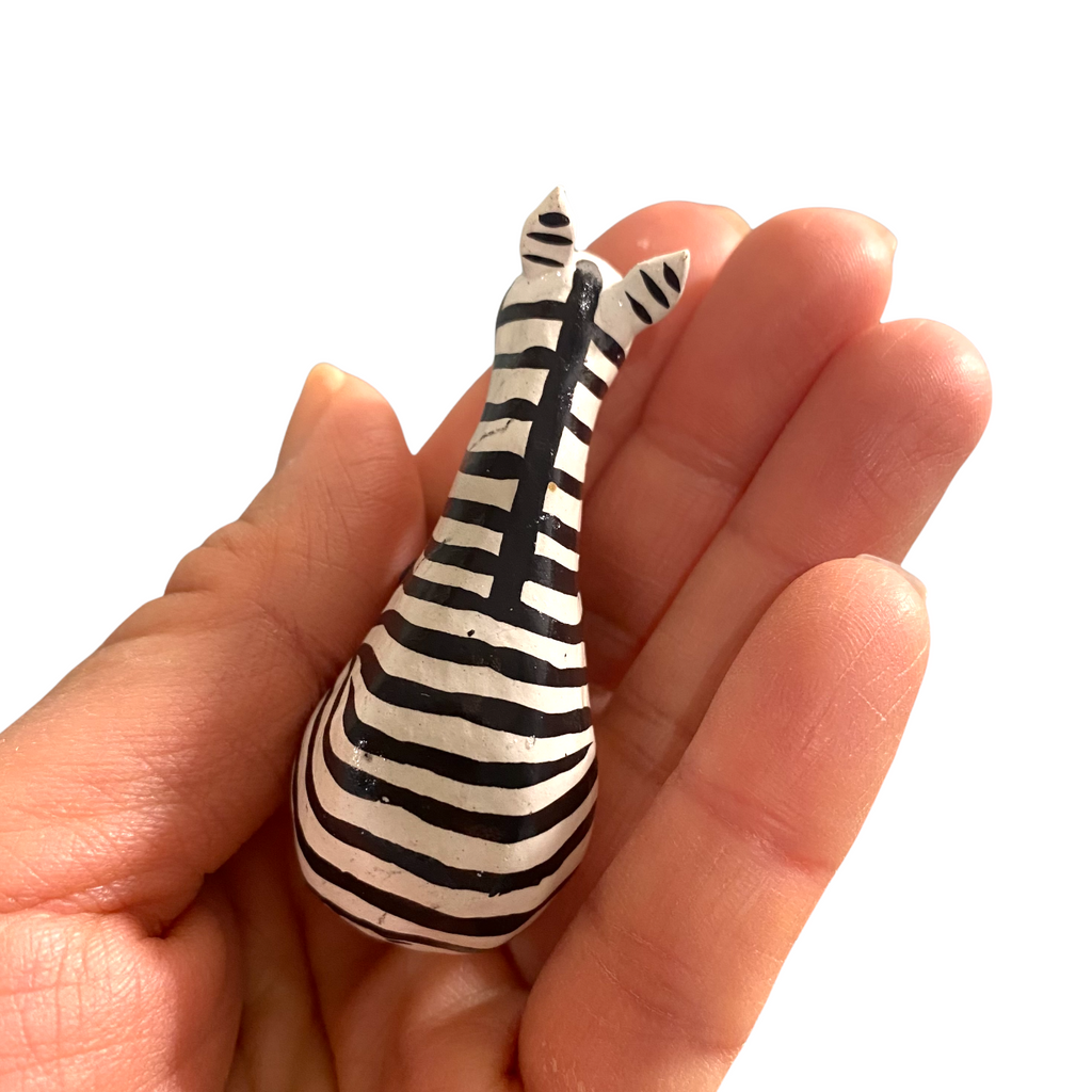 Wooden Minimal Zebra Shelf Figurine Decoration Music Frog Co