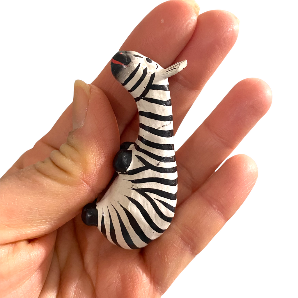 Wooden Minimal Zebra Shelf Figurine Decoration Music Frog Co