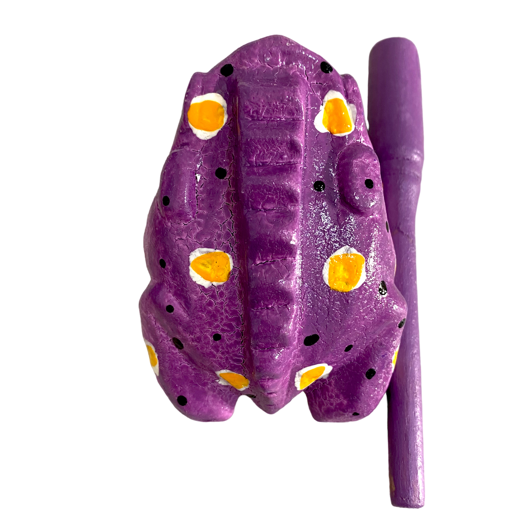 3" Wooden Musical Frog - Purple Design (Percussion Instrument) Music Frog Co