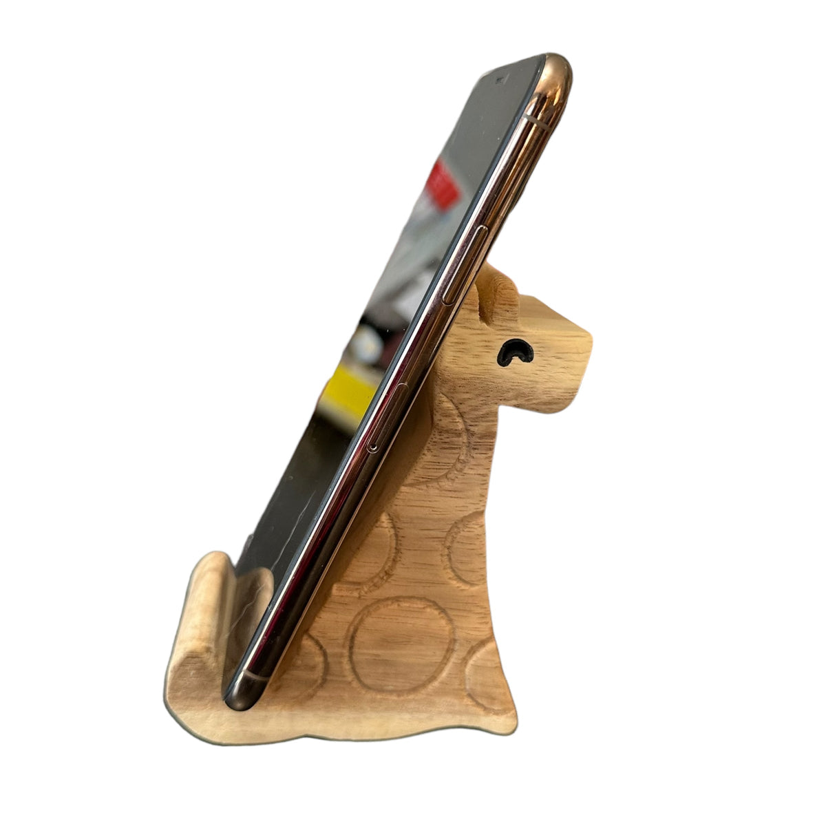 Wooden Giraffe Phone Holder Music Frog Co