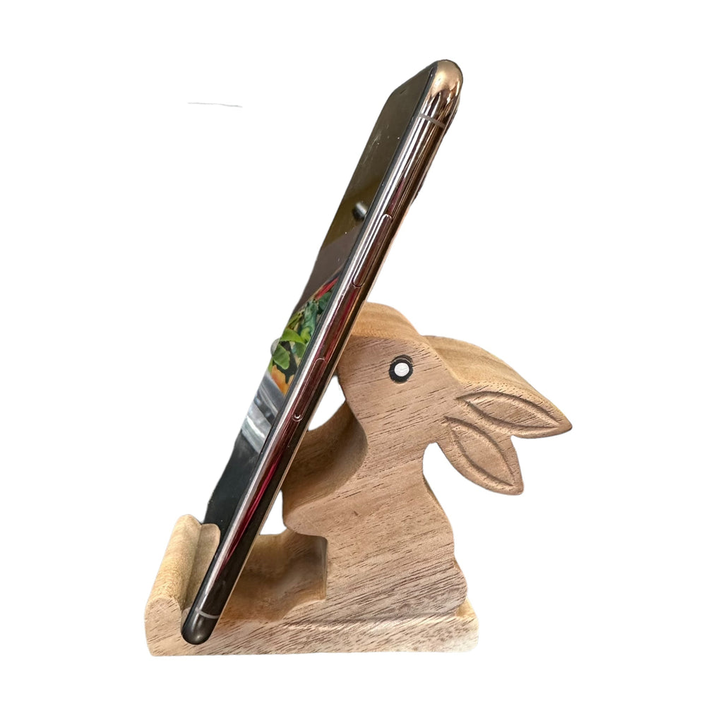 Wooden Cute Rabbit Phone Holder Music Frog Co