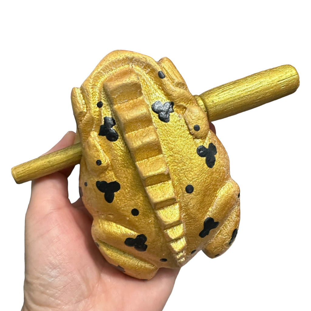 4" Wooden Musical Frog - Egyptian Golden Design (Percussion Instrument) Music Frog Co