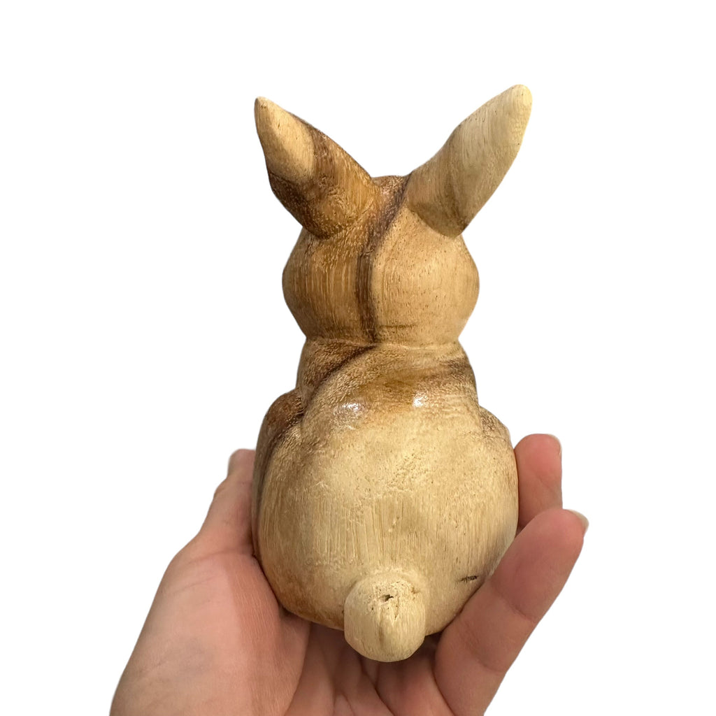 Wooden Sitting Bunny Figurine Decoration Music Frog Co