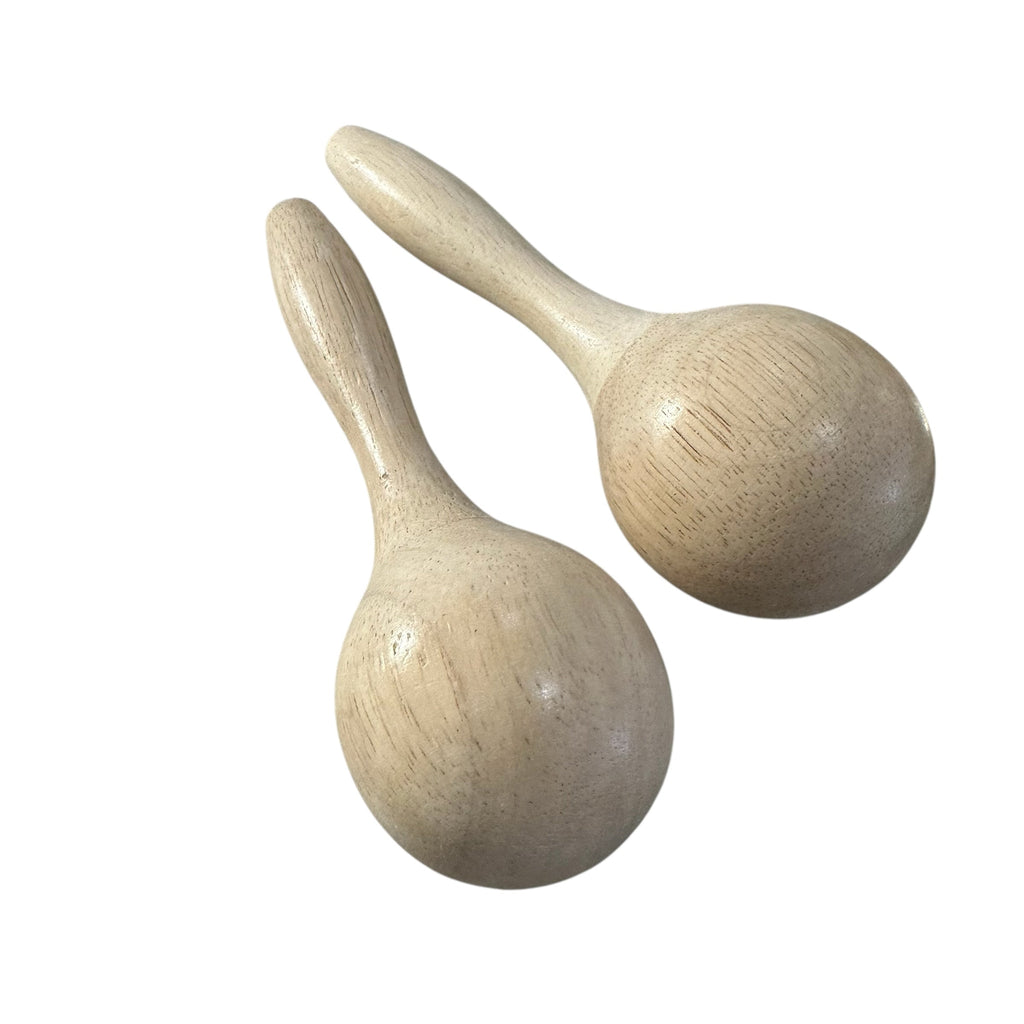 Set of 2 Wooden Maracas – Montessori Rhythm Instrument for Kids’ Music Learning Music Frog Co