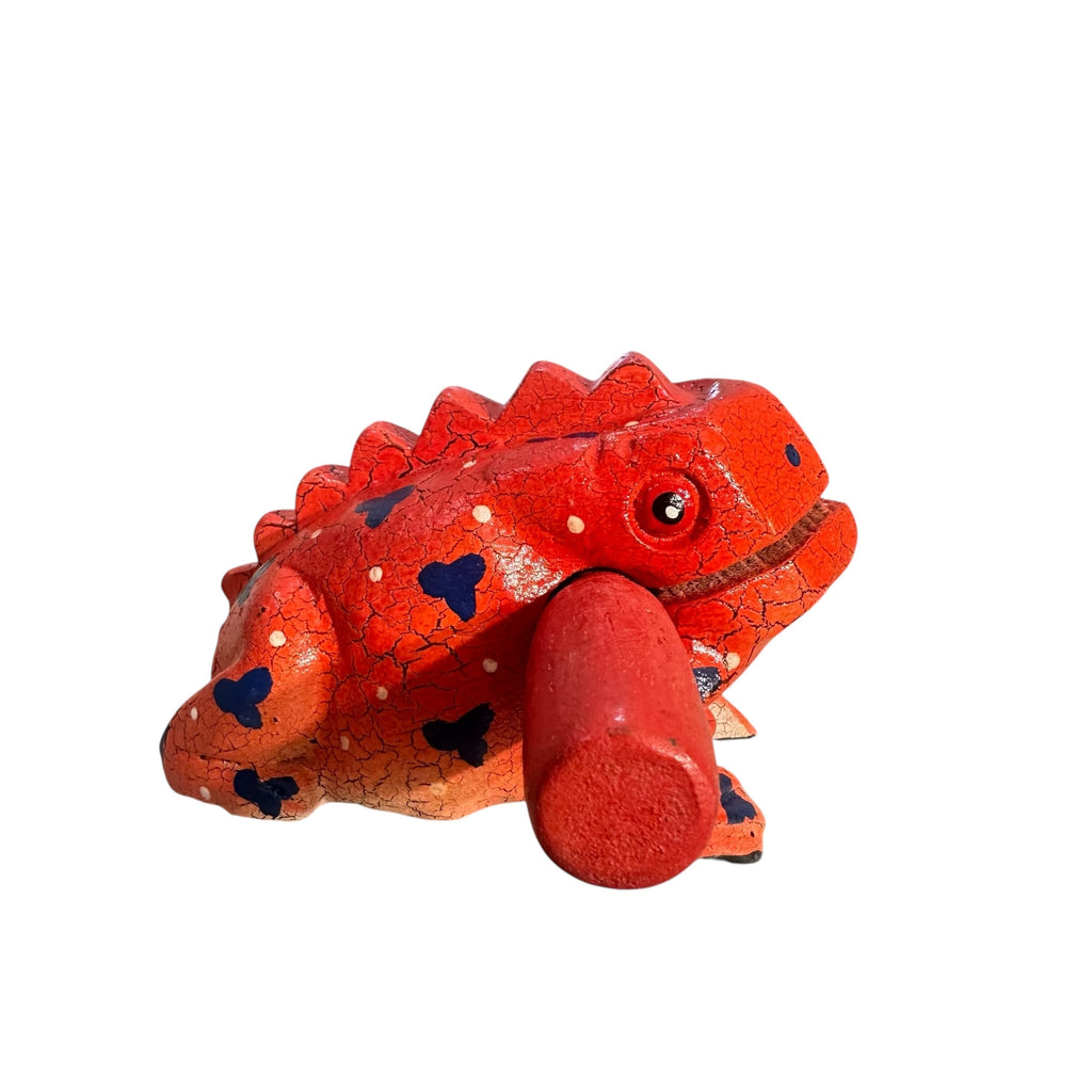 4" Wooden Musical Frog - Berry Design (Percussion Instrument) Music Frog Co