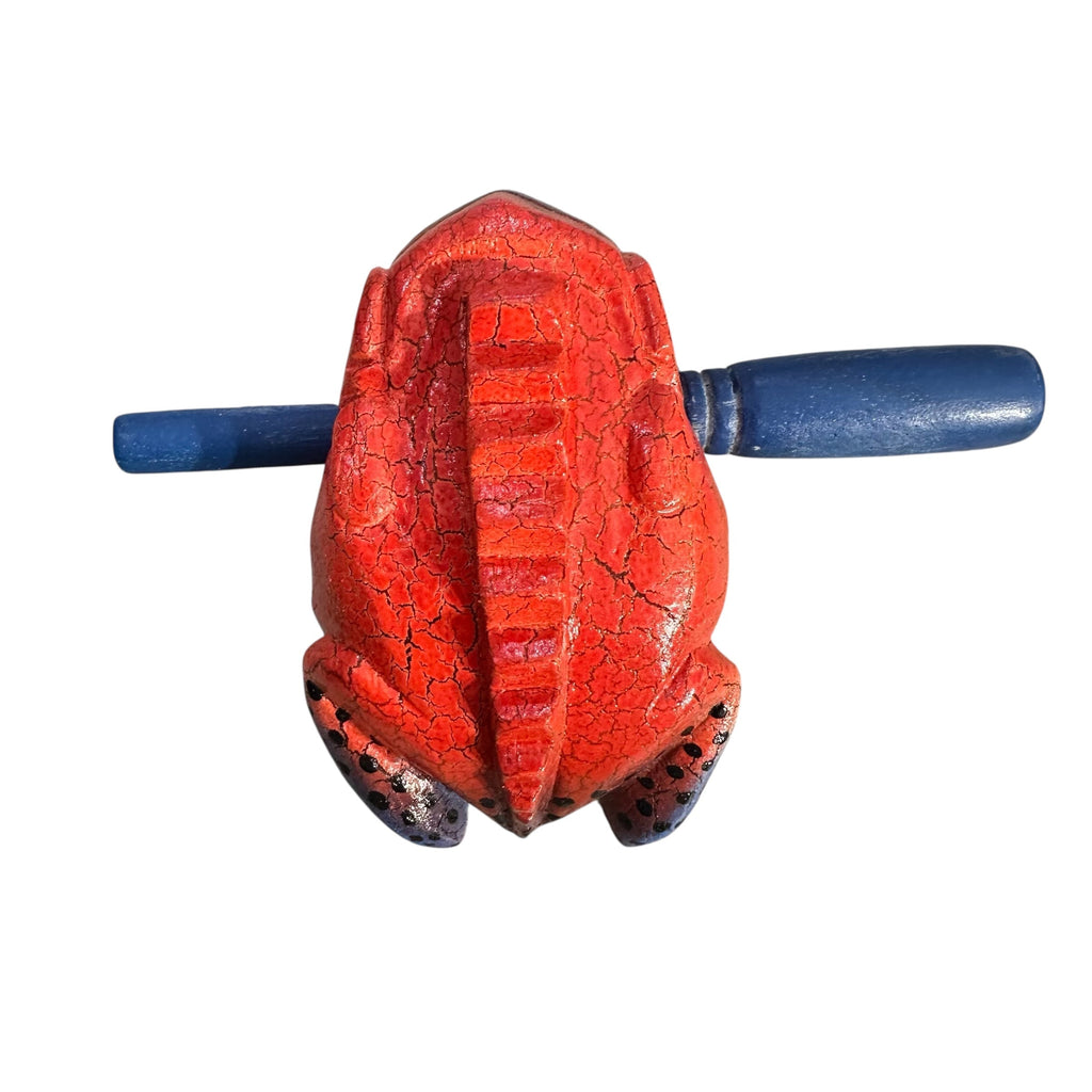 4" Wooden Musical Frog - Red Dart Design (Percussion Instrument) Music Frog Co