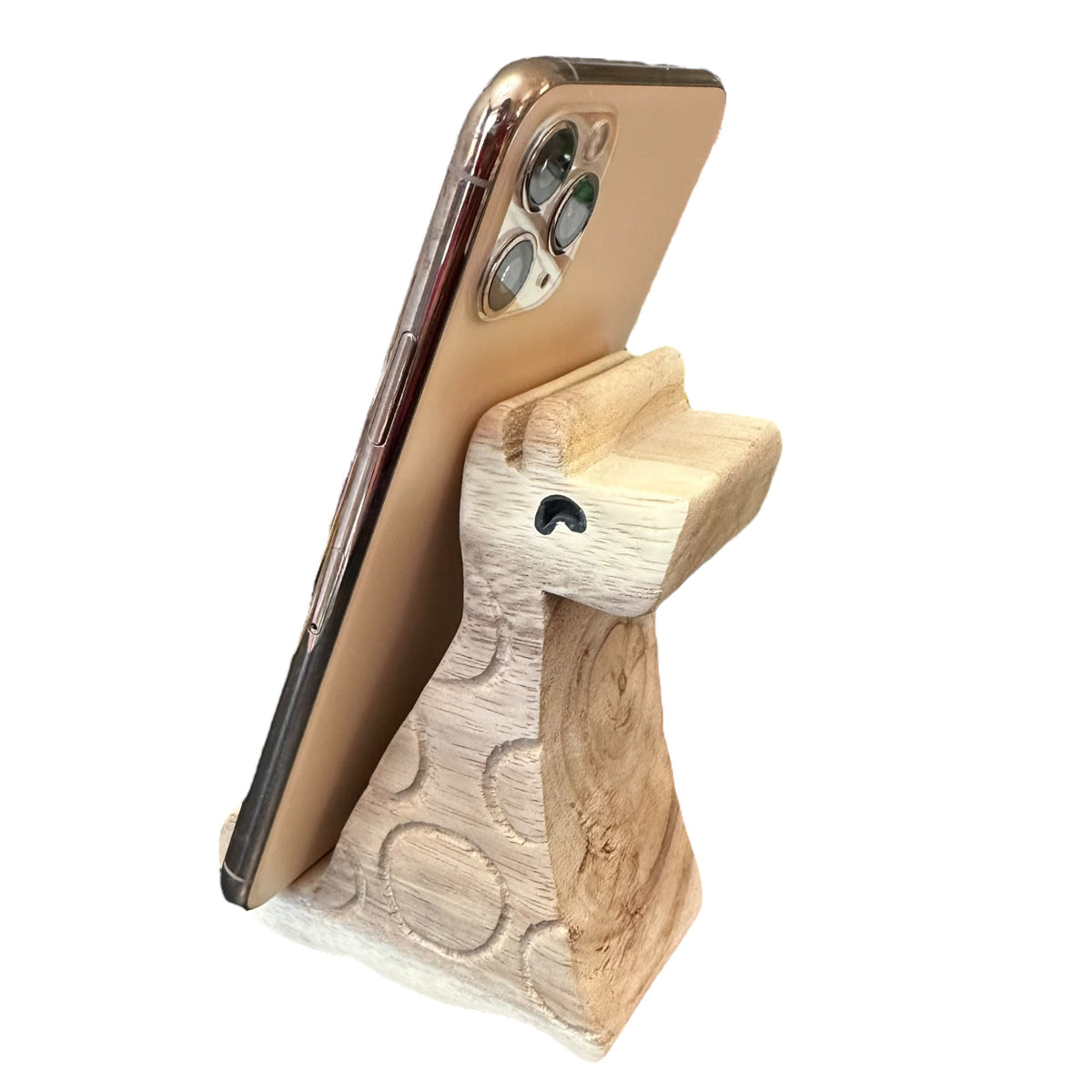 Wooden Giraffe Phone Holder Music Frog Co