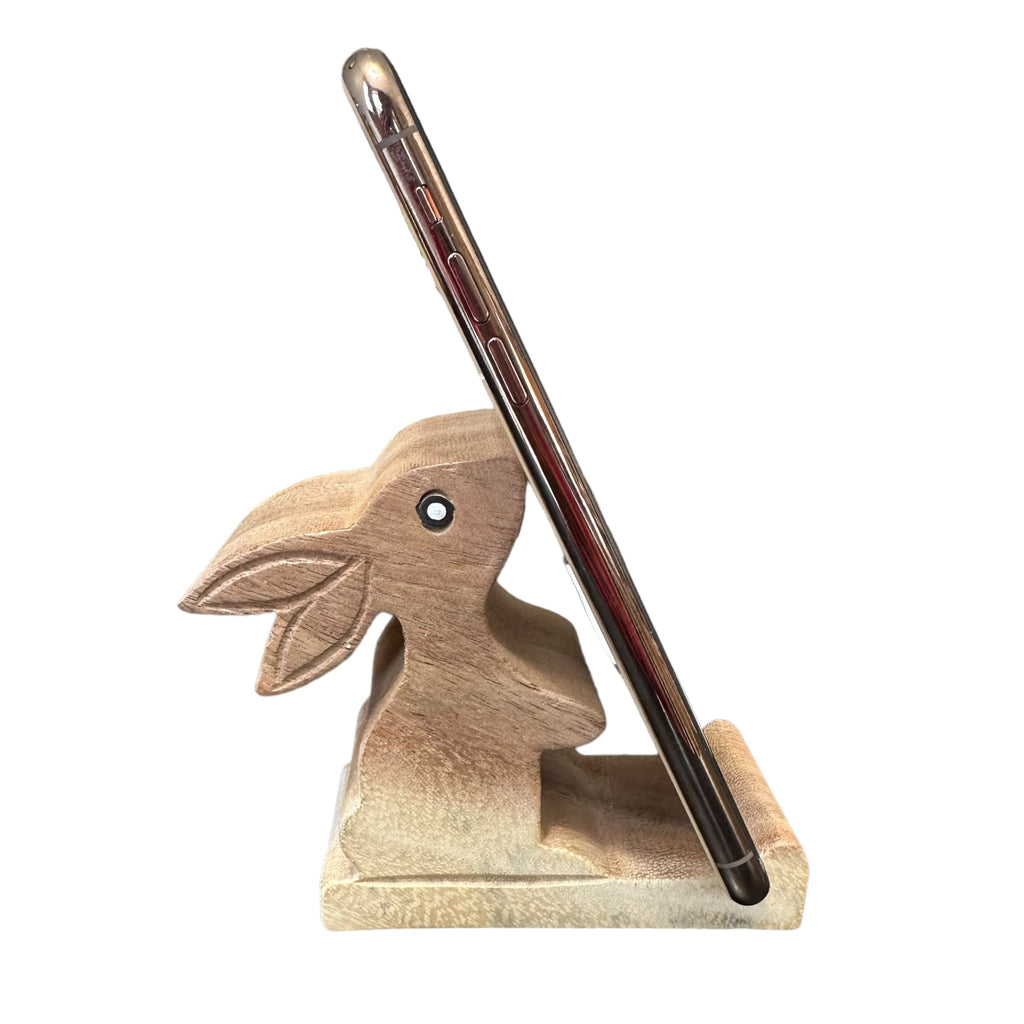 Wooden Cute Rabbit Phone Holder Music Frog Co
