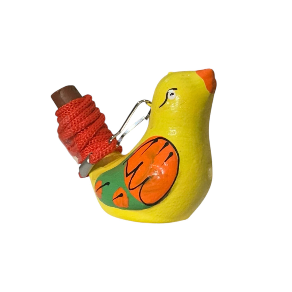 Clay Water Whistle Bird (Yellow) Music Frog Co