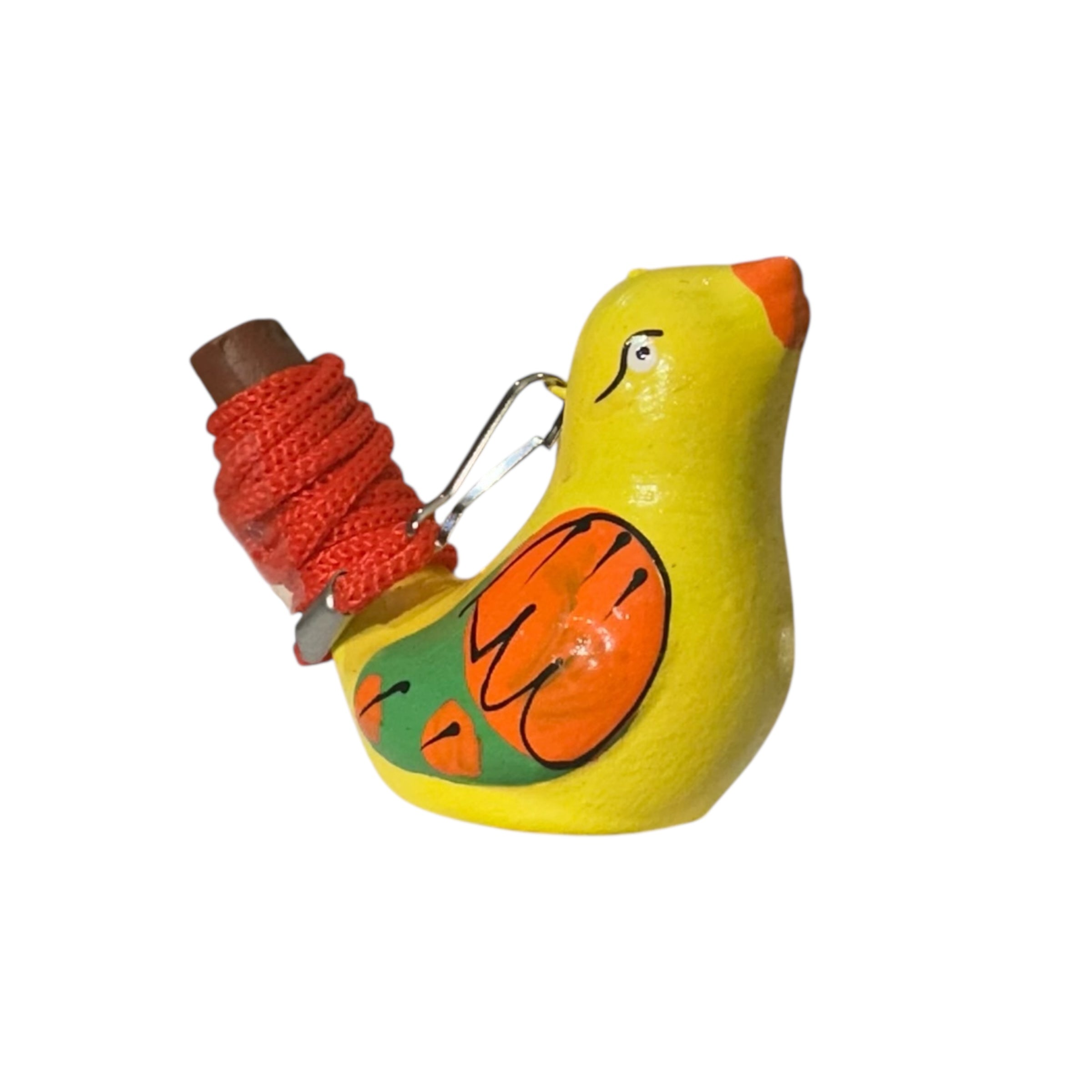 Clay Water Whistle Bird (Yellow) Music Frog Co