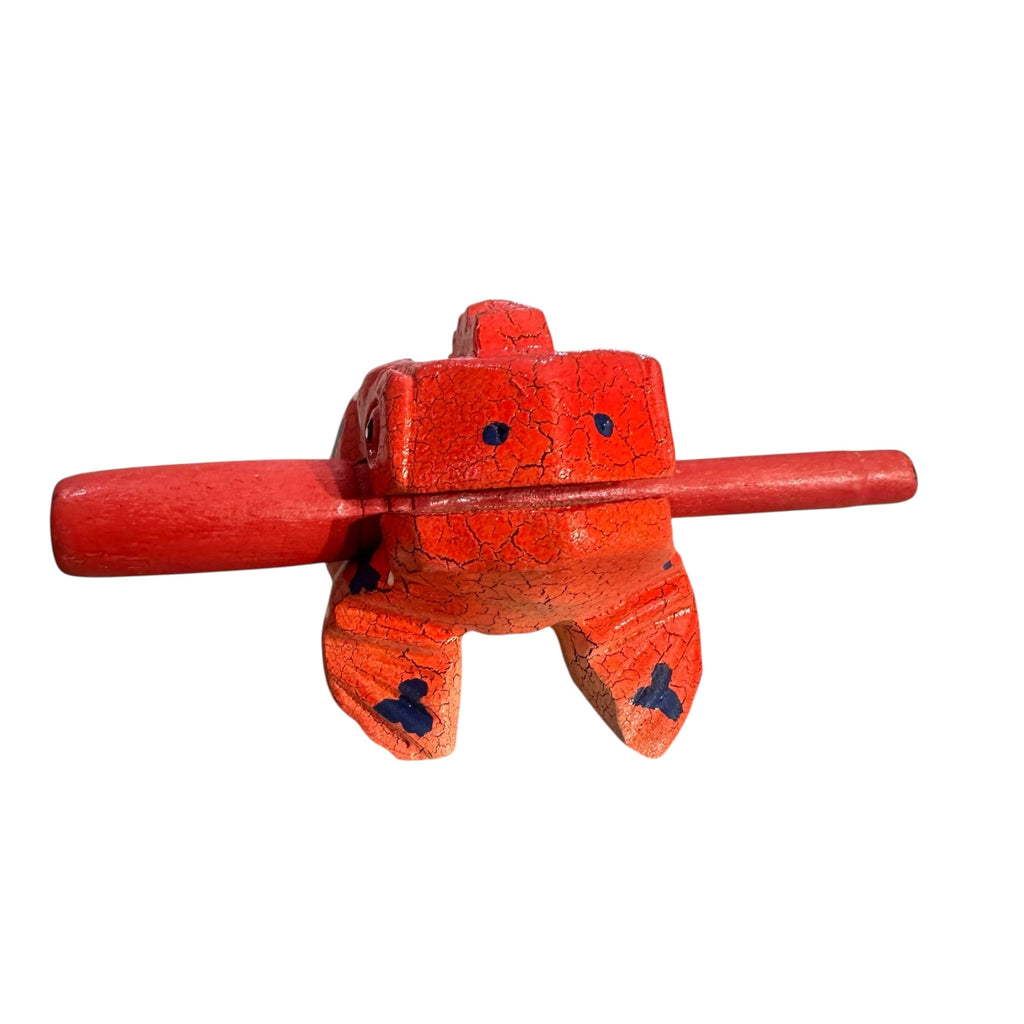 4" Wooden Musical Frog - Berry Design (Percussion Instrument) Music Frog Co