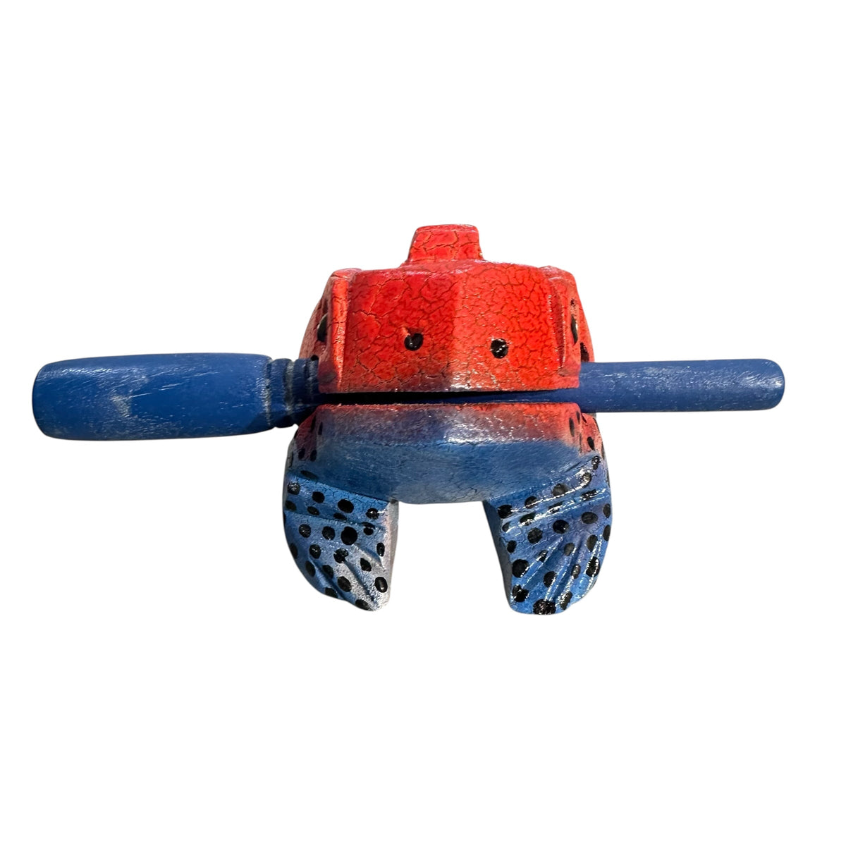 4" Wooden Musical Frog - Red Dart Design (Percussion Instrument) Music Frog Co
