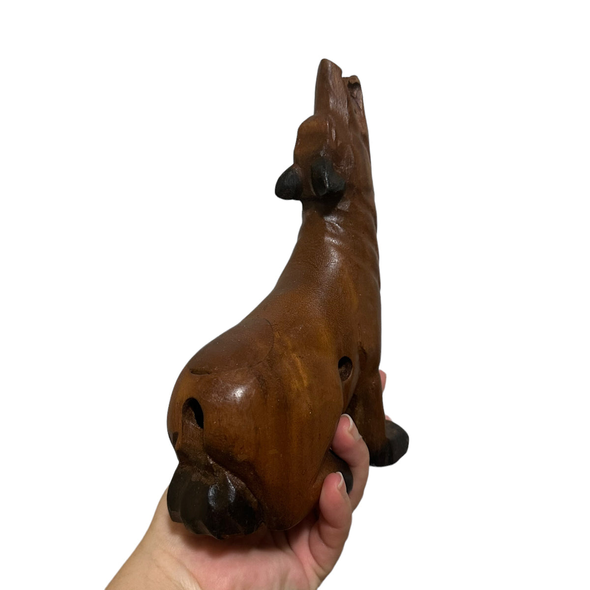 8" Dark Oak Wolf Musical Whistle Instrument Music Frog Co