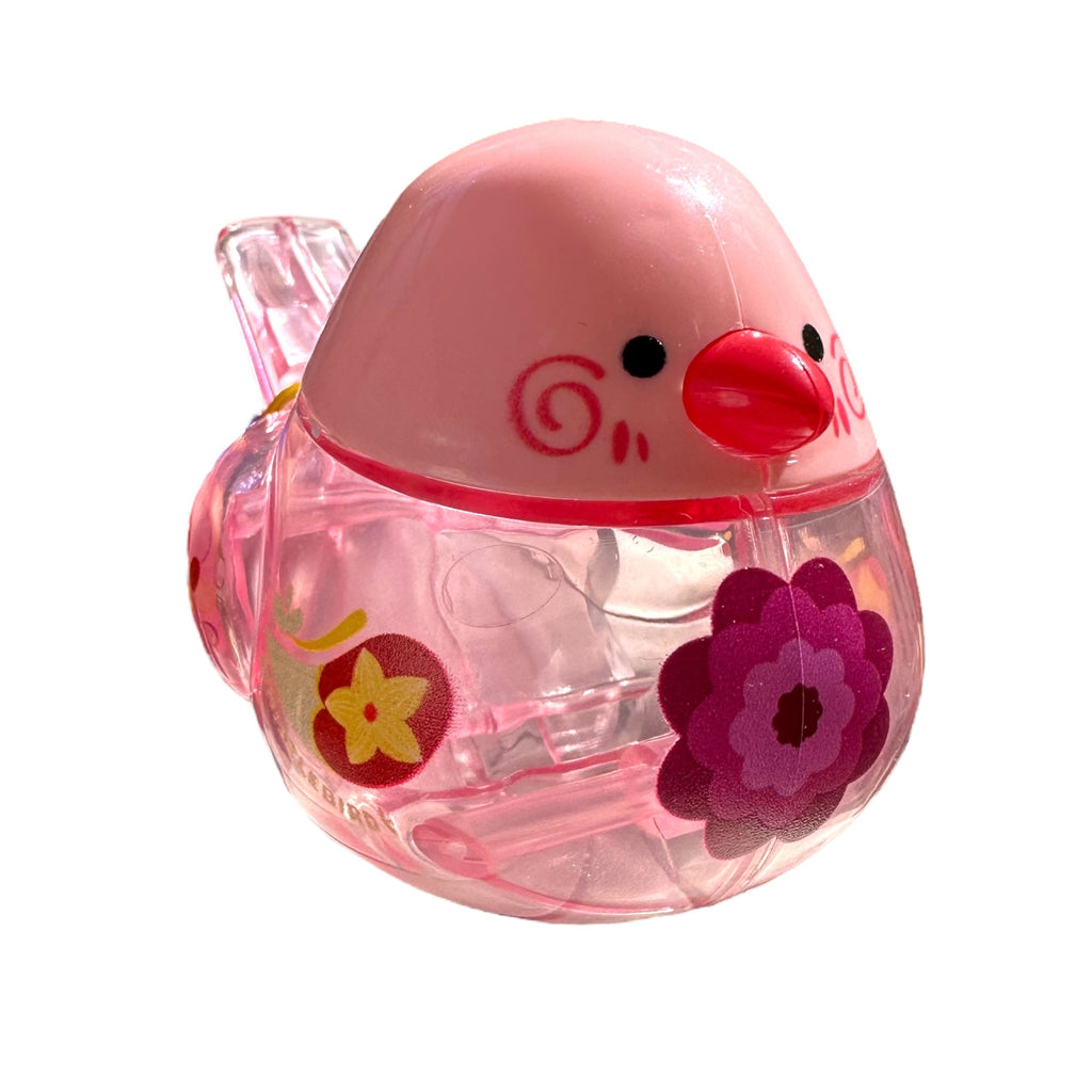 Clear Water Whistle Bird - Whimsical Water-Filled Whistle (Pink) Music Frog Co