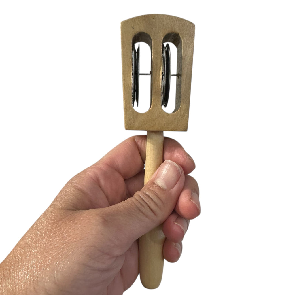 Wooden Rattle Instrument – Montessori Rhythm Toy for Music Learning Music Frog Co