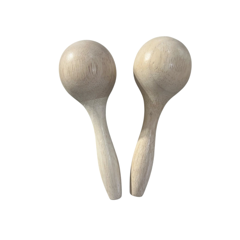 Set of 2 Wooden Maracas – Montessori Rhythm Instrument for Kids’ Music Learning Music Frog Co