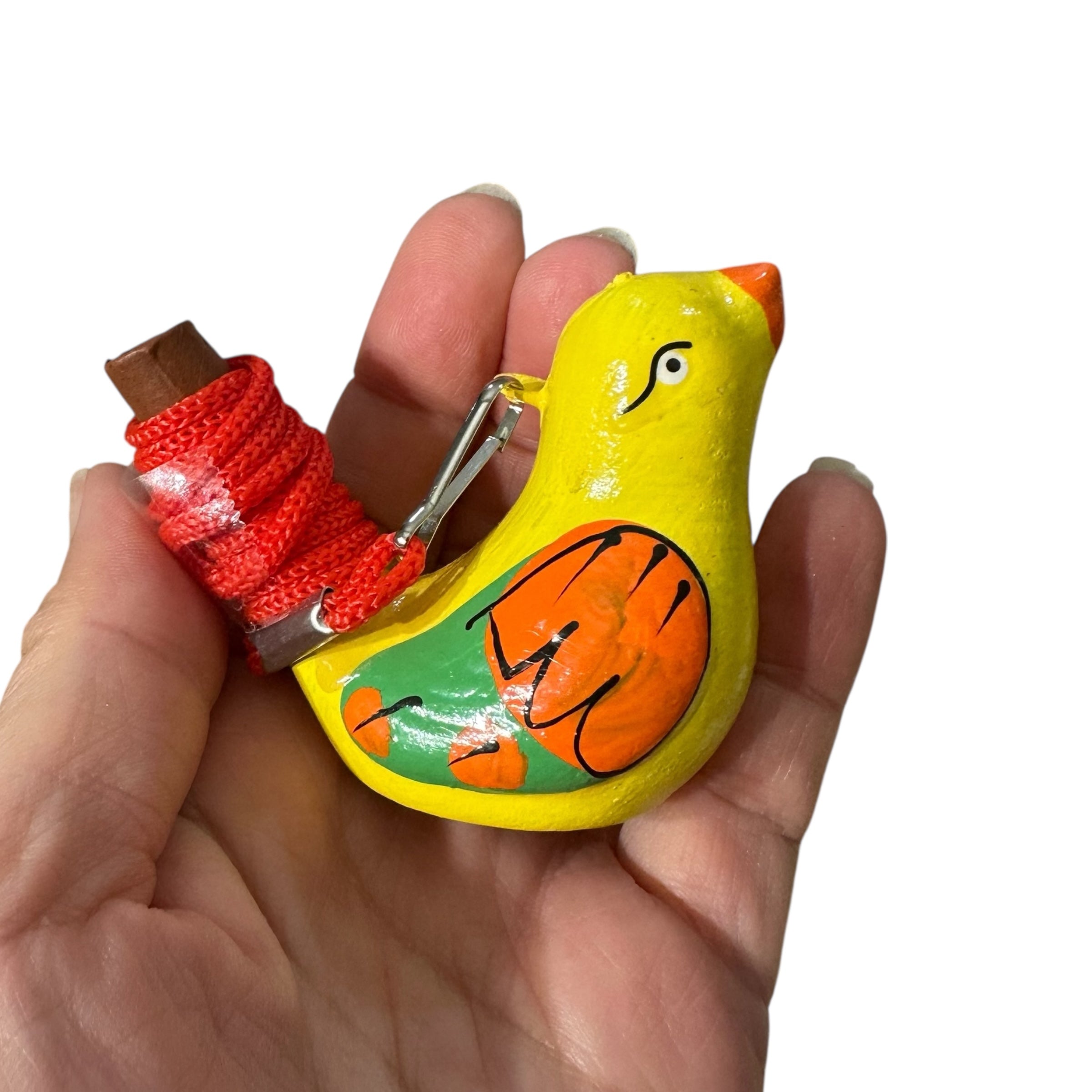 Clay Water Whistle Bird (Yellow) Music Frog Co
