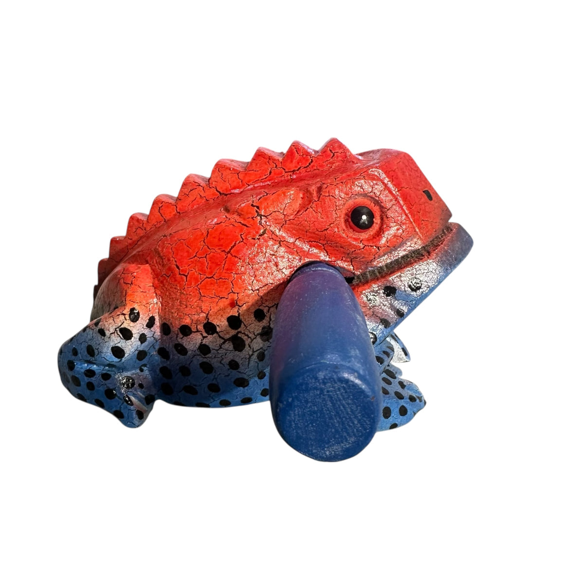 4" Wooden Musical Frog - Red Dart Design (Percussion Instrument) Music Frog Co