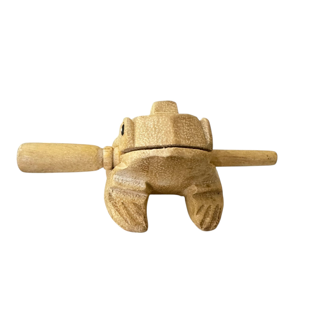 3" Wooden Musical Frog - Natural (Percussion Instrument) Music Frog Co